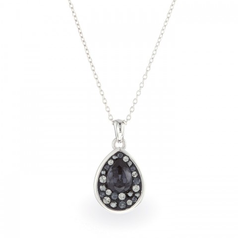 Колие с Кристали Сваровски/Swarovski Rain Drop, Silver Night Колие с Кристали Сваровски/Swarovski Rain Drop, Silver Night